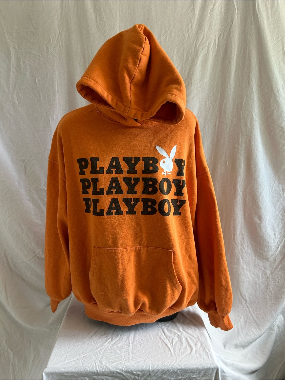 Playboy Orange Logo Hoodie Unisex Size S